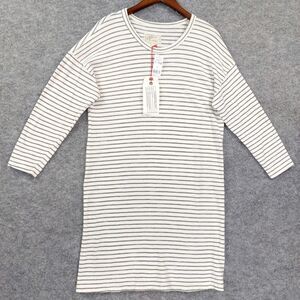 Current/Elliott White and Black Striped Midi Dress